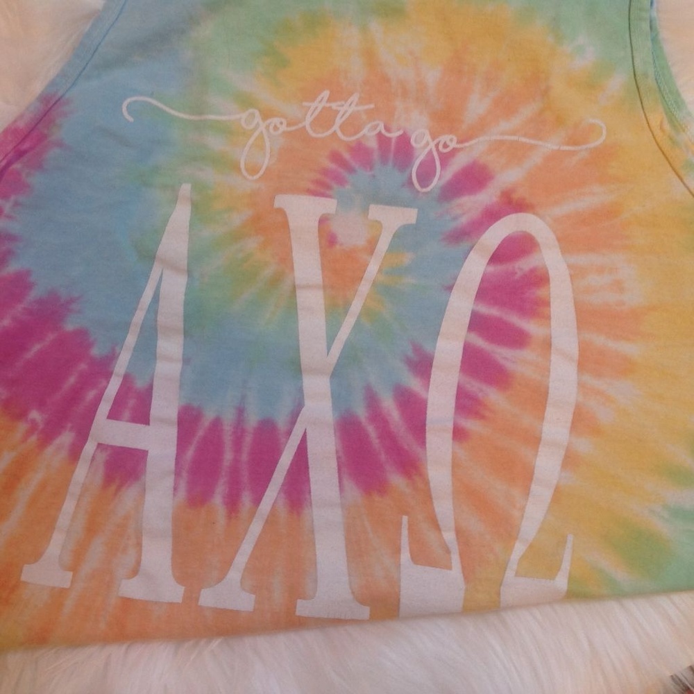 Alpha Chi Omega "Gotta Go" Tie Dye Tank Top - Picture 3 of 3